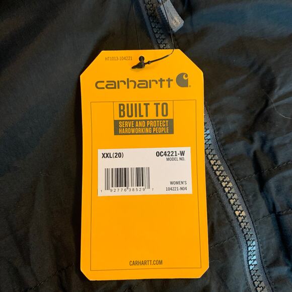 Carhartt Relaxed Fit Women's Coat XXL 20W Black Rain Defender Lightweight Hooded - Picture 4 of 8